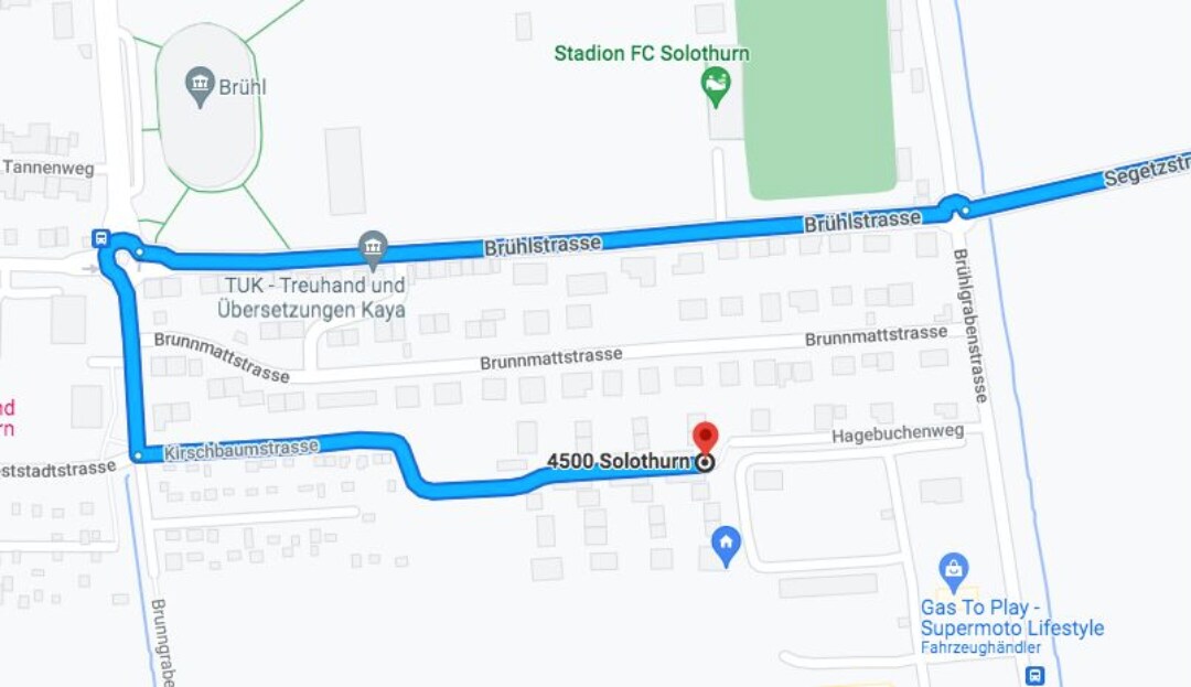 Map with driving directions